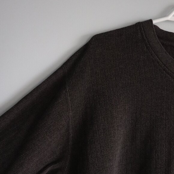 Vntg Denver Hayes Men's Sz L Brown Ribbed‎ V-Neck Pullover Cotton Sweater - Picture 3 of 11